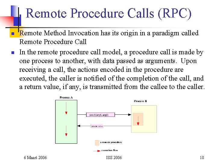 Remote Procedure Calls (RPC) n n Remote Method Invocation has its origin in a