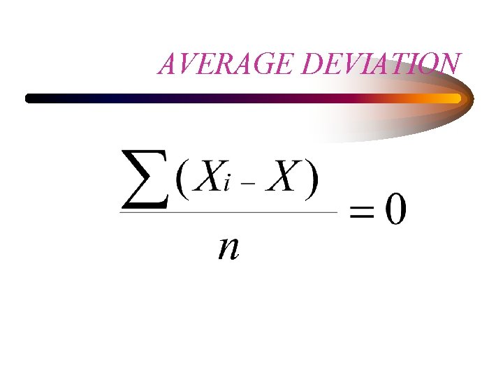 AVERAGE DEVIATION 