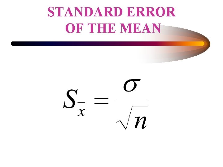 STANDARD ERROR OF THE MEAN 