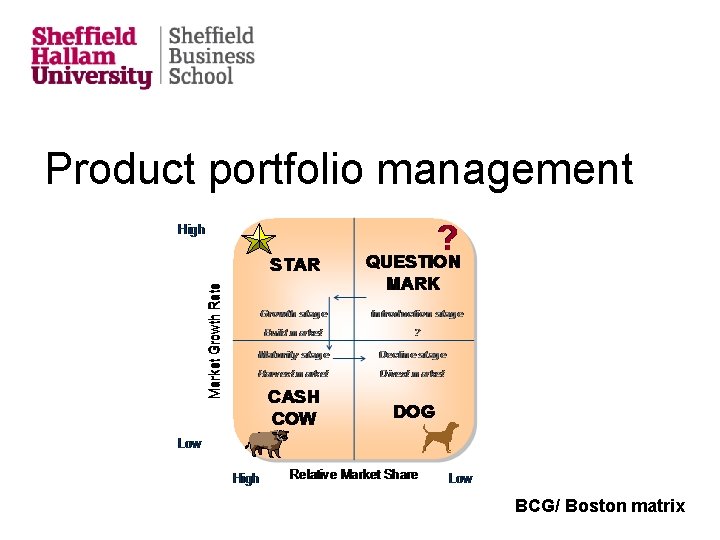 Product portfolio management BCG/ Boston matrix 