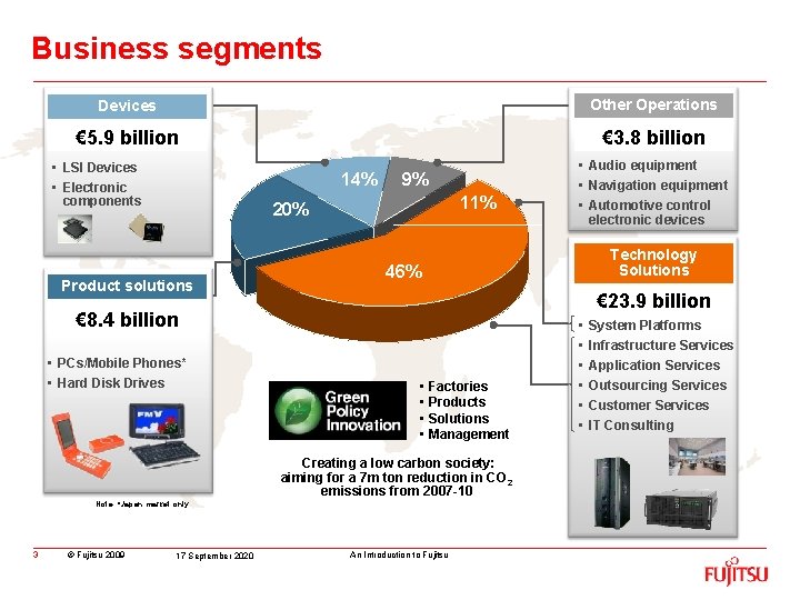 Business segments Devices Other Operations € 5. 9 billion € 3. 8 billion •