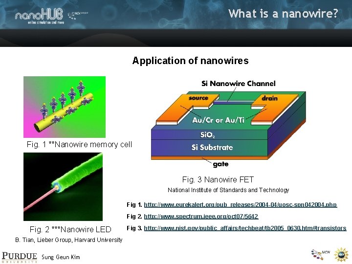 What is a nanowire? Application of nanowires Fig. 1 **Nanowire memory cell Fig. 3