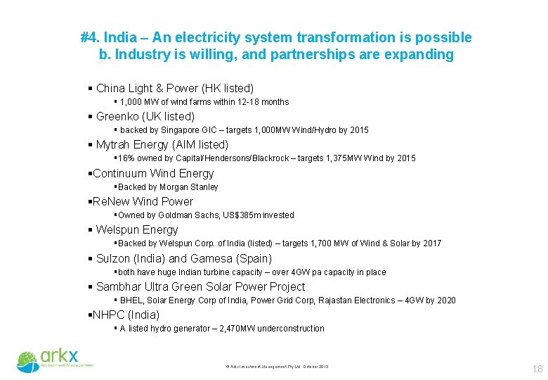 #4. India – An electricity system transformation is possible b. Industry is willing, and