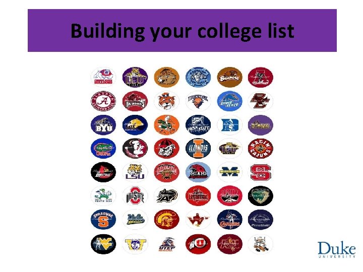 Building your college list 