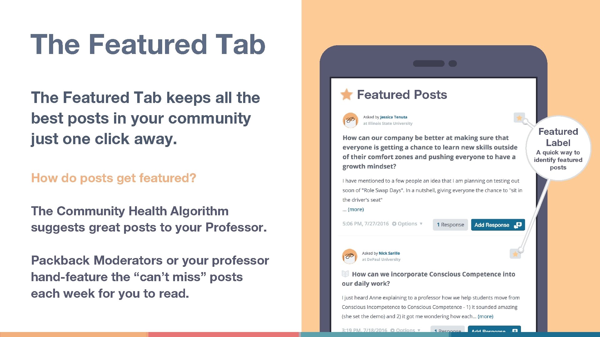 The Featured Tab keeps all the best posts in your community just one click