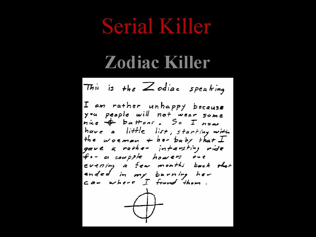 Serial Killer Zodiac Killer 