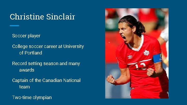 Christine Sinclair Soccer player College soccer career at University of Portland Record setting season