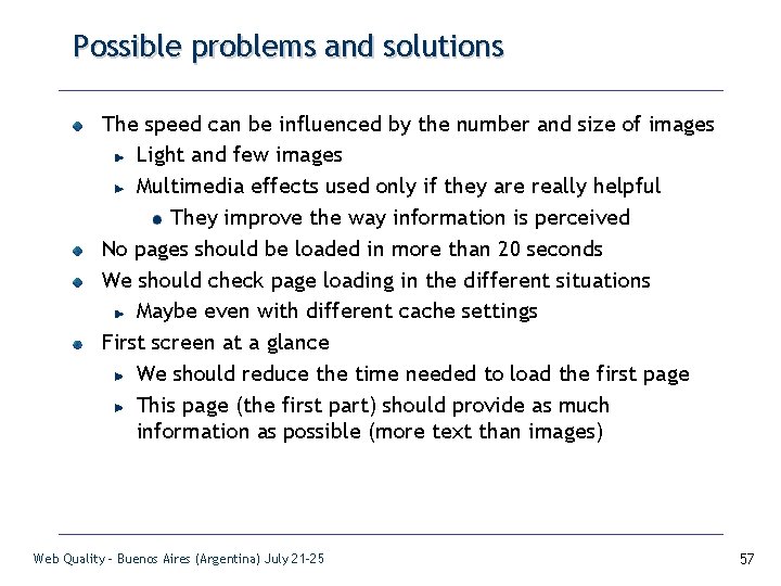 Possible problems and solutions The speed can be influenced by the number and size