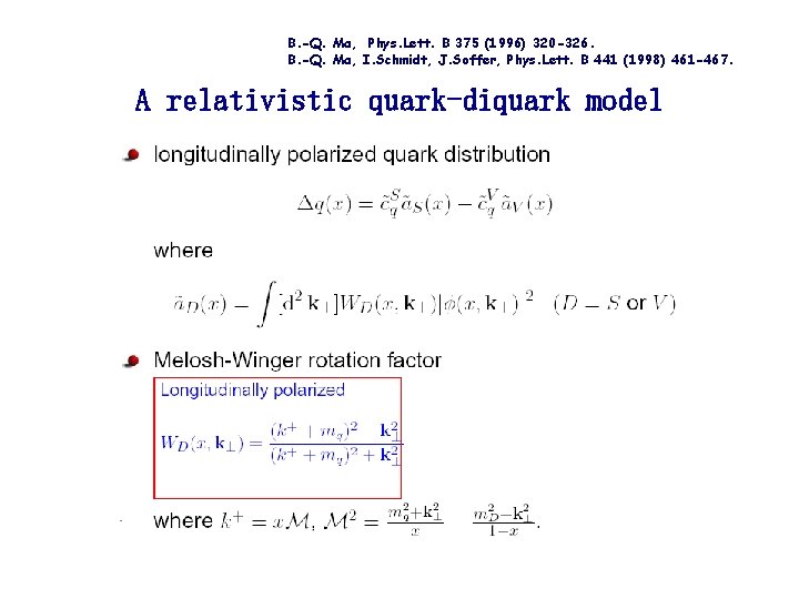 B. -Q. Ma, Phys. Lett. B 375 (1996) 320 -326. B. -Q. Ma, I.