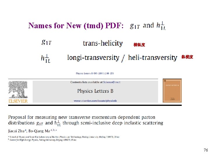 Names for New (tmd) PDF: 横纵度 纵横度 COMPASS pion p Drell-Yan process can also