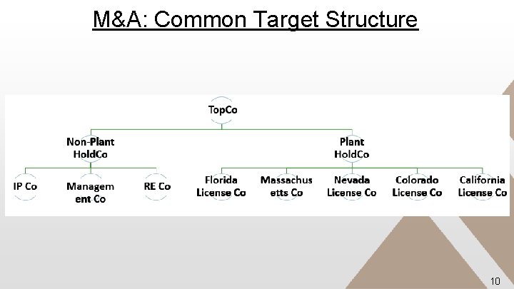 M&A: Common Target Structure 10 