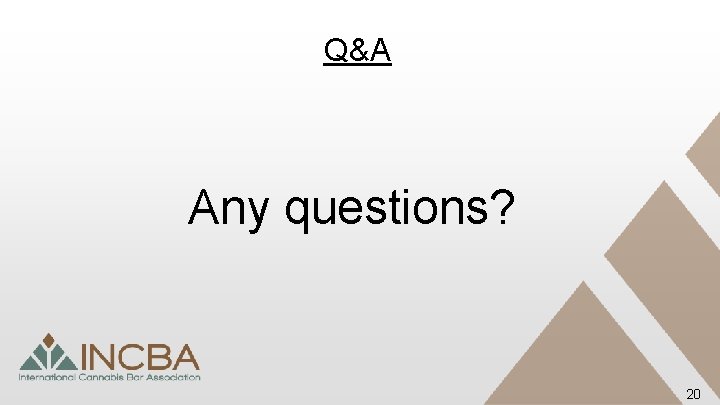 Q&A Any questions? 20 