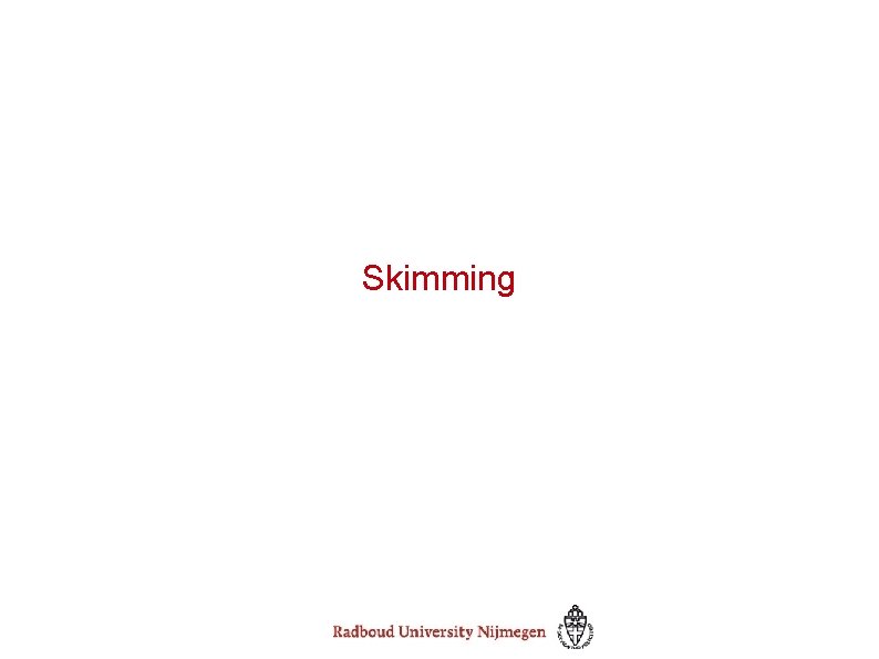 Skimming 