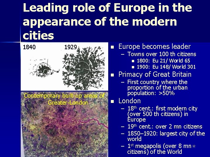 Leading role of Europe in the appearance of the modern cities 1840 1929 n