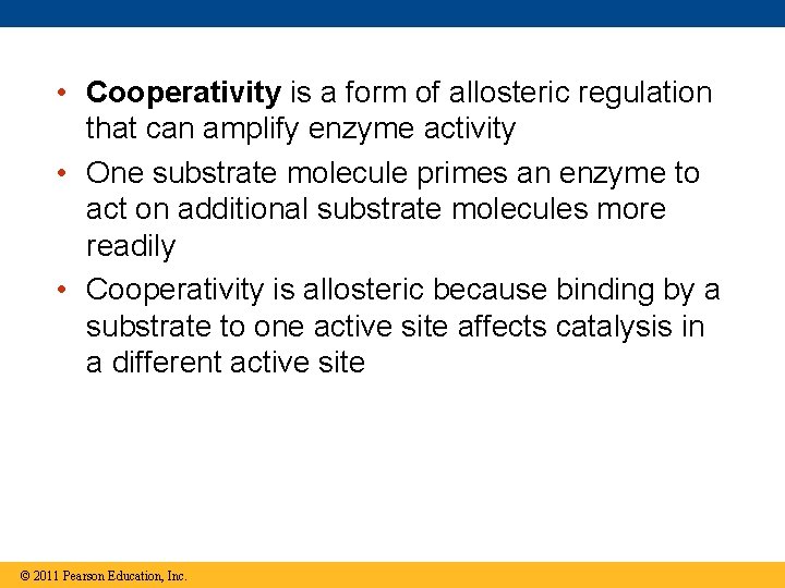  • Cooperativity is a form of allosteric regulation that can amplify enzyme activity