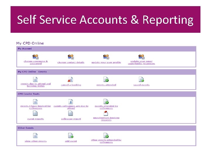Self Service Accounts & Reporting 