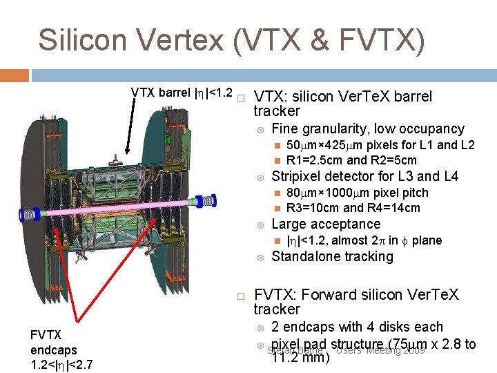 Silicon Vertex (VTX & FVTX) VTX barrel |h|<1. 2 VTX: silicon Ver. Te. X