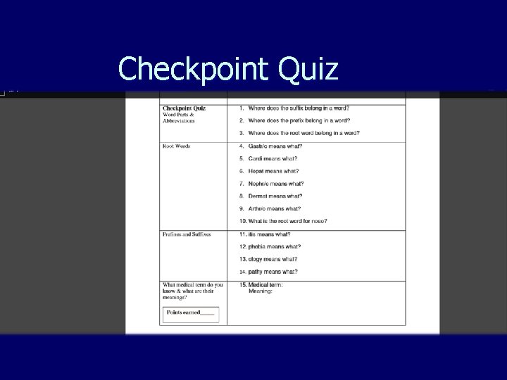Checkpoint Quiz 