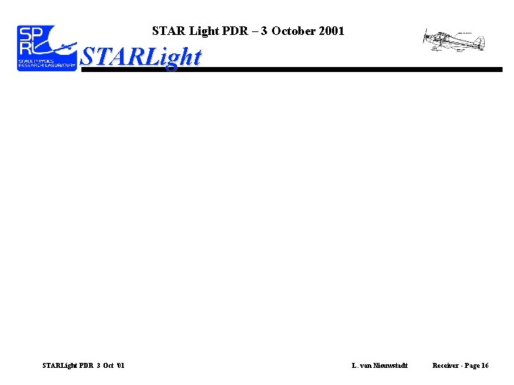 STAR Light PDR – 3 October 2001 STARLight PDR 3 Oct ‘ 01 L.