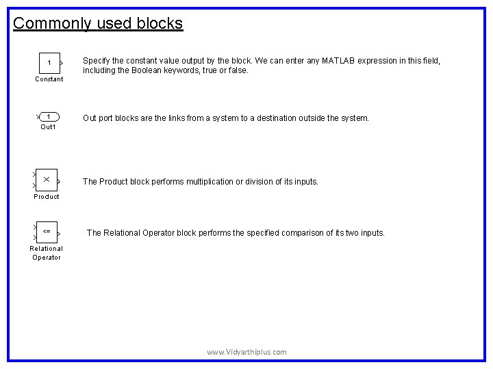Commonly used blocks Specify the constant value output by the block. We can enter Commonly used blocks Specify the constant value output by the block. We can enter