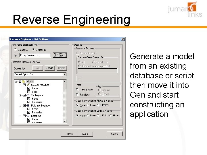 Reverse Engineering Generate a model from an existing database or script then move it