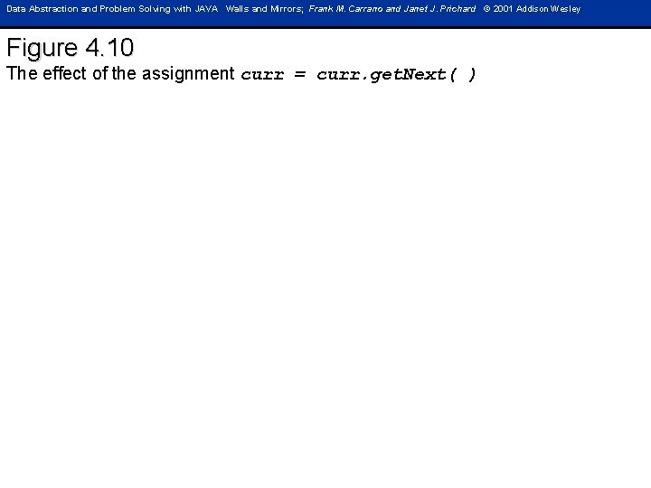 Data Abstraction and Problem Solving with JAVA Walls and Mirrors; Frank M. Carrano and Data Abstraction and Problem Solving with JAVA Walls and Mirrors; Frank M. Carrano and