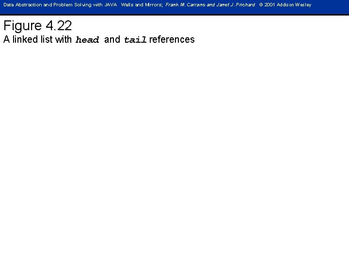 Data Abstraction and Problem Solving with JAVA Walls and Mirrors; Frank M. Carrano and Data Abstraction and Problem Solving with JAVA Walls and Mirrors; Frank M. Carrano and
