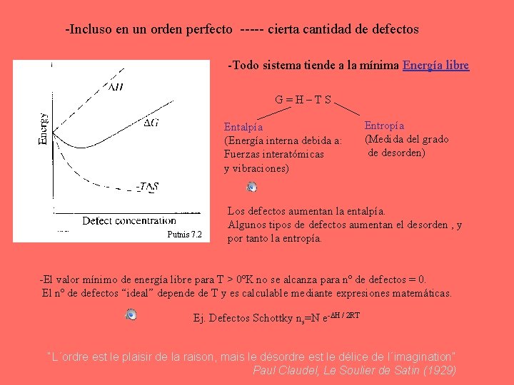-Incluso en un orden perfecto ----- cierta cantidad de defectos -Todo sistema tiende a
