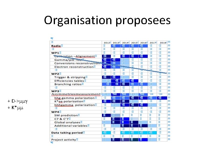 Organisation proposees + D->mmg + K*mm 