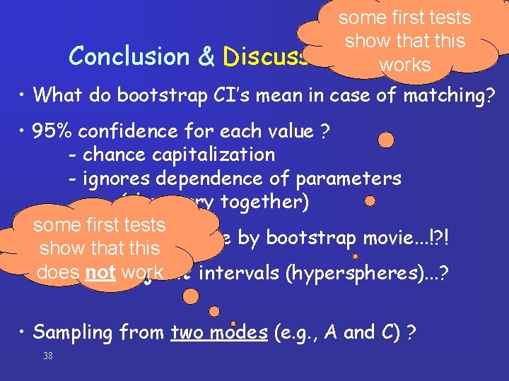Conclusion & some first tests show that this Discussion works • What do bootstrap