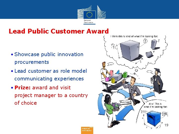 Lead Public Customer Award • Showcase public innovation procurements • Lead customer as role