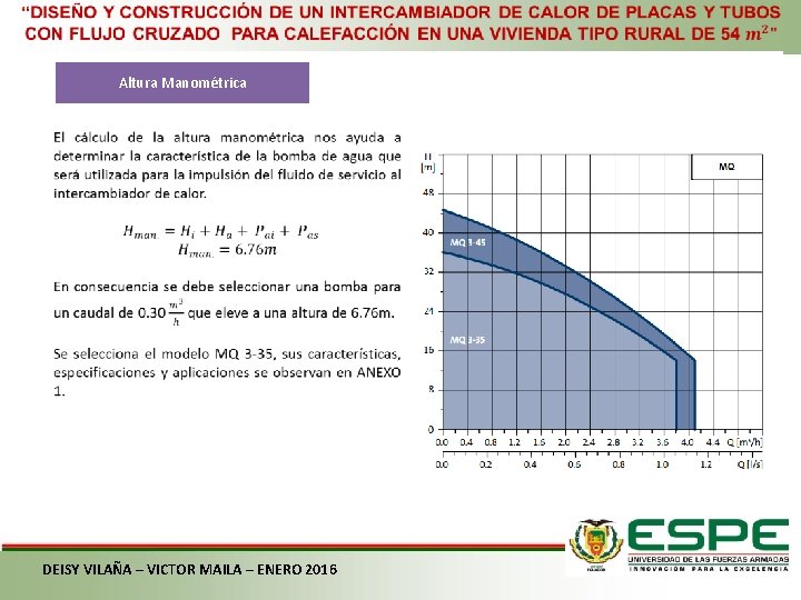  Altura Manométrica DEISY VILAÑA – VICTOR MAILA – ENERO 2016 