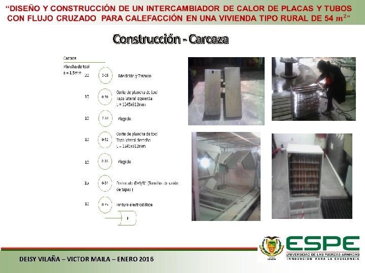 Construcción - Carcaza DEISY VILAÑA – VICTOR MAILA – ENERO 2016 