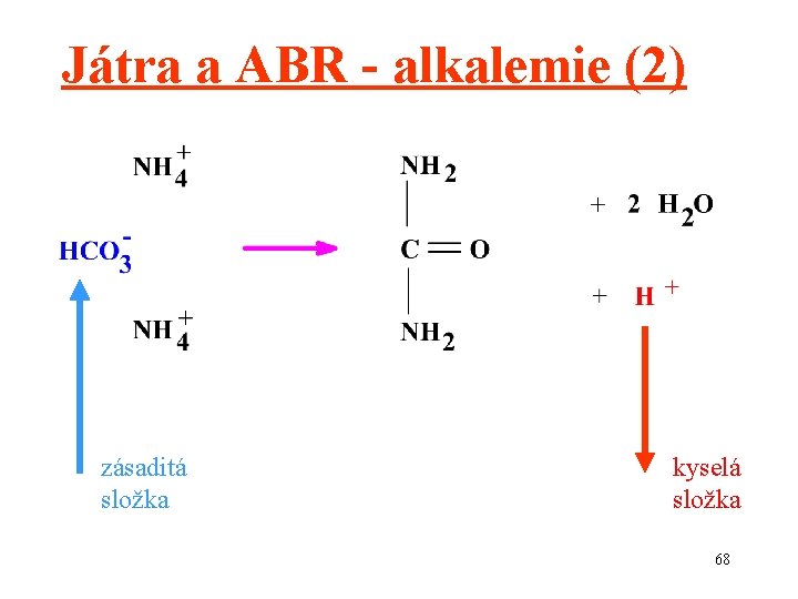 Játra a ABR - alkalemie (2) zásaditá složka kyselá složka 68 