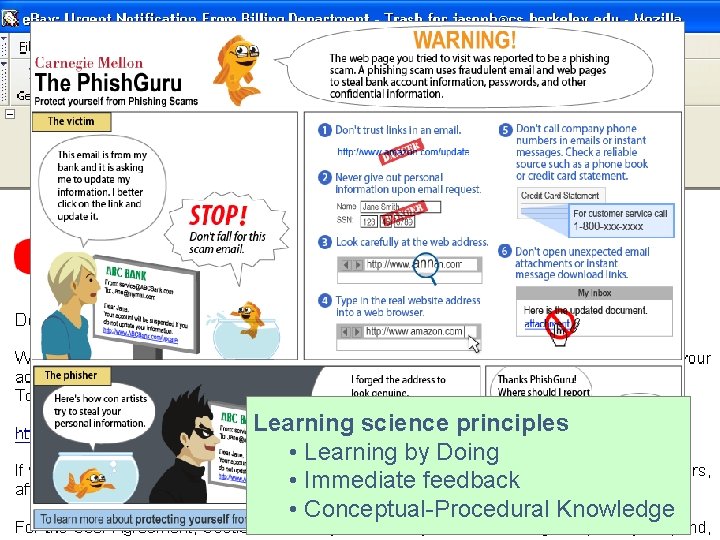Everyday Privacy and Security Problem Learning science principles • Learning by Doing • Immediate