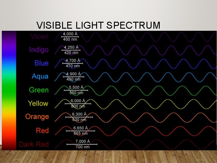 VISIBLE LIGHT SPECTRUM 