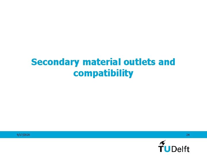 Secondary material outlets and compatibility 9/17/2020 24 