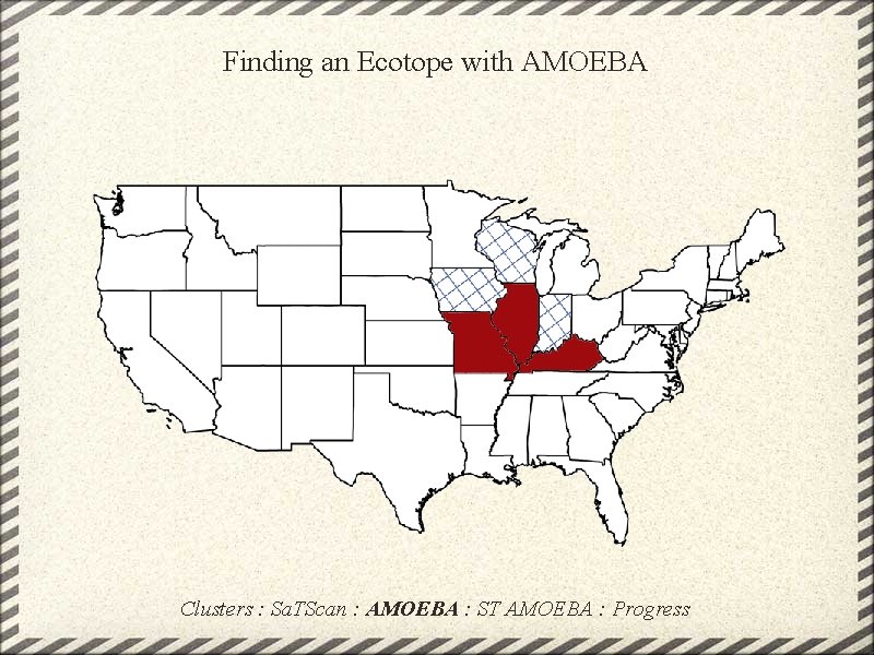 Finding an Ecotope with AMOEBA Clusters : Sa. TScan : AMOEBA : ST AMOEBA