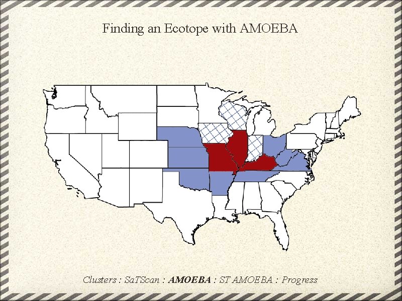 Finding an Ecotope with AMOEBA Clusters : Sa. TScan : AMOEBA : ST AMOEBA