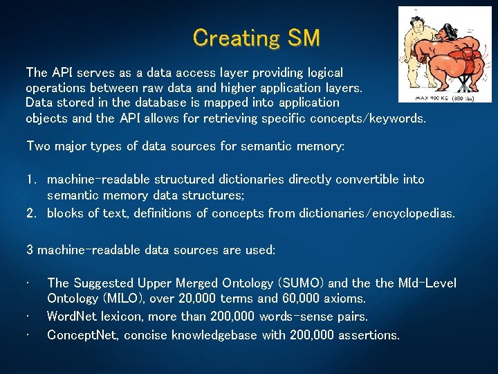 Creating SM The API serves as a data access layer providing logical operations between