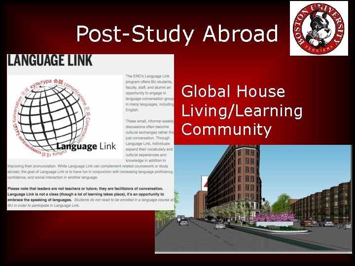 Post-Study Abroad Global House Living/Learning Community 
