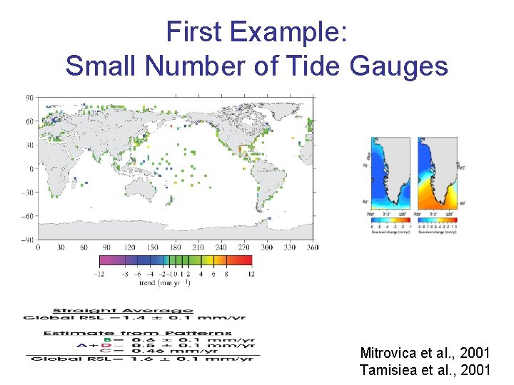 First Example: Small Number of Tide Gauges Mitrovica et al. , 2001 Tamisiea et