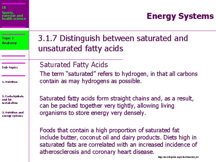 IB Sports, exercise and health science Topic 1 Anatomy Energy Systems 3. 1. 7