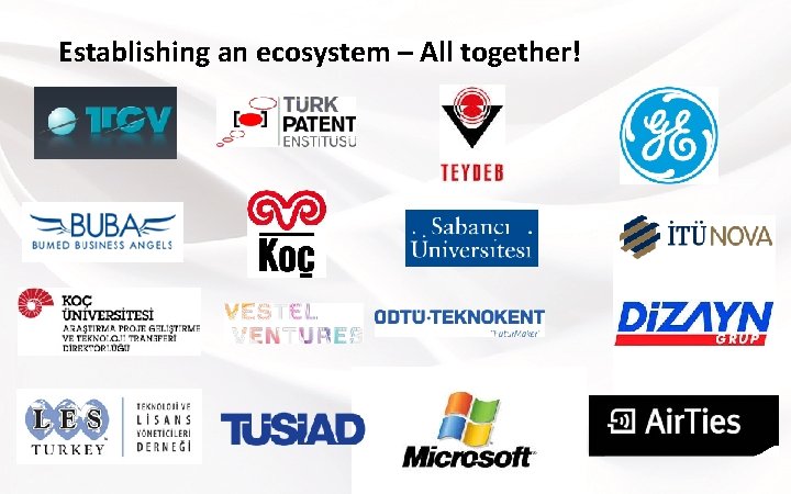 Establishing an ecosystem – All together! 