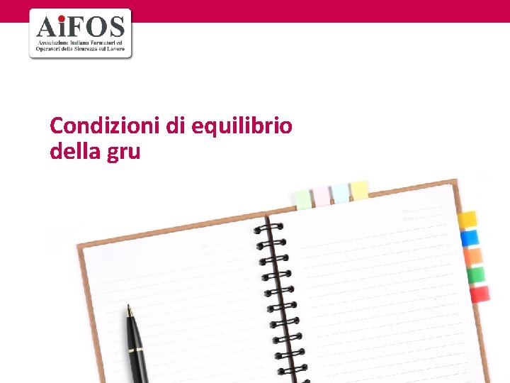 Condizioni di equilibrio della gru 