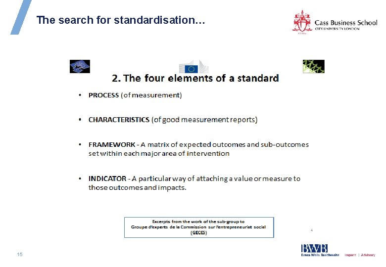 The search for standardisation… 15 