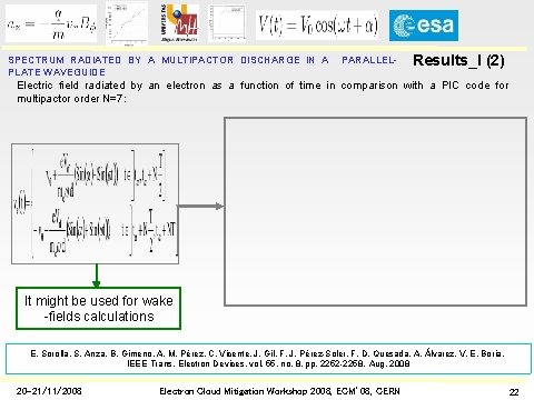 SPECTRUM RADIATED BY A MULTIPACTOR DISCHARGE IN A PLATE WAVEGUIDE PARALLEL- Results_I (2) Electric