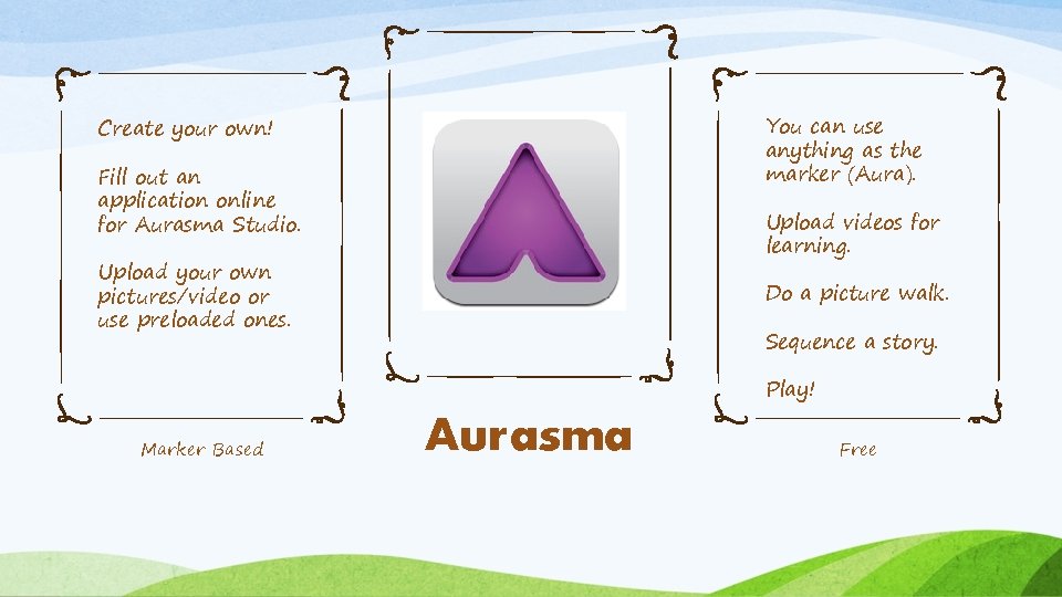 You can use anything as the marker (Aura). Create your own! Fill out an