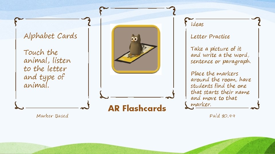 Ideas Alphabet Cards Letter Practice Touch the animal, listen to the letter and type