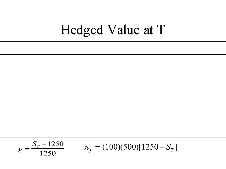 Hedged Value at T 